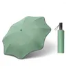 우산 창조적 우산 검은 코팅 접이식 단색 맑고 비즈니스 비즈니스 자동 포장 남성 여성