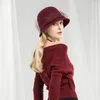 Berets Lady Fedoras Wool Hat Female Fashion Dome British Veil Cap Winter Warm Mesh Headwear A06