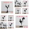 Arts And Crafts Crafts Creative Resin Chicken Statue Vintage Cock Hen Home Decor Tv Cabinet Room Decoration Garden Animal Drop Deliver Dhpxy