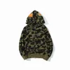 Bape Sportswear Felpa con cappuccio Giacca Jogger Sportswear Pullover Felpa in pile Girocollo Nero Felpa con cappuccio Hip Hop Camouflage da uomo 20j6a