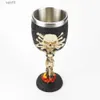 Wine Glasses Gothic Wine Goblet Contain Dragon Claw Viking Skeleton Retro Stainless Gifts Bar Drinkware Steel Resin Glass BEST Halloween YQ240105