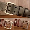 SupSindy Mannen Lederen Riem Luxe Designer Metalen Dubbele Pin Gesp Koeienhuid Riemen voor Jeans Tailleband Mannelijke Riem Zwart 240109