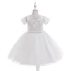 Girl Dresses Lovely White Flower Dress Kids Princess Short With Lace Jacket Fashion Wedding Birthday Party 2024