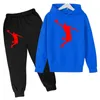 Printemps Automne Enfants Vêtements De Basket-ball Sweats À Capuche Pantalon Ensemble Garçons Filles Cadeaux De Vacances 3-12 Ans Enfants Manteau Noir Costume De Sport 240108