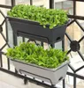 Planters Pots Rectangular Thicken Flower Pot Balcony Vegetable Planting Wall Hanging Flower Pot Groove Household Nordic Style Gardening Tools YQ240109