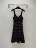 10062 XL 2024 Runway Dress SPring Summer Dress Sleeveless Mid Calf Black Brand Same Style Womens Dress Fashion High Quality weiniD23071837