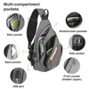 Mixi Patent Design Men Fashion Backpack One Shoulder Sling Bag Crossbody Schoolbag 600D Polyester Dense Canvas Waterproof 240106