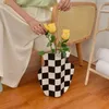 Planters Pots Decorative Irregular Checkerboard Vase Living Room Desktop Flower Pot Nordic Ornaments Flowers Organizer for Dining Room Kitchen YQ240109