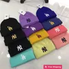 Designer Ball Caps Classic Autumn and Winter New Warm Cold Hat Versatile Knitted Hat for Men and Women NY Korean Edition Instagram Black Woolen Hat WSKC