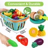 Kids Pretend Play Kitchen Toy Set Cutting Fruit Vegetable Food Play House Simulation Toys Early Education Girls Boys Gifts 240108