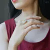 Clusterringen Oud goud Vakmanschap ingelegd Natuurlijk Tian Jade Ronde Donuts Verstelbare ring Prachtige Chinese damesmerksieraden