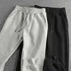 Men's Pants Natural Wash Solid Color Simple Casual Sweatpants Heavy Plus Fleece Thick Drawstring Waist Sports Corset