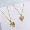 2024 Designer Car Tires's Single Ring Cake Necklace Sterling electroplated Gold Gold Leopard Micro Set Zircon Titanium Steel Womens مع مربع أصلي