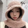 Berets Thickened Korean Lamb Wool Balaclava Hats Autumn And Winter Fashion Neck Protection Plush Ear Beanies For Women