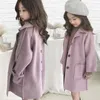 Automne filles laine manteaux d'hiver mélanges veste double face synthèse manteau mi-longueur décontracté vêtements pour enfants vêtements pour enfants 240108