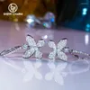 Kolczyki Dangle Butterfly upuszcza wysokie węglowe diament s925 srebro z pt950 plated nigdy nie zanika dla kobiet drobna biżuteria