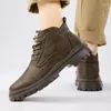 Buty oryginalne skórzane koronkowe trampki męskie Sneakers All-Match Warmowa zima dla mężczyzn 2024 Desert Tactical Military