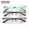 Modeoptiska glasögon ram superljuslegering med TR90 tempel halvt kantlösa glasögonramar 3007 240109