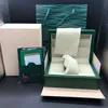 Factory Supplier High Quality Green Box Papers Gift Watches Boxes Leather Bag Card For 116610 116660 116710 116613 116500 Watches 2136