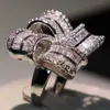 Anéis de cluster Cool Classical Fashion Jewelry 925 Sterling Silver 5A Cubic Zirconia Eternity Mulheres Wedding Flower Band Ring para Valentine's Gif YQ240109