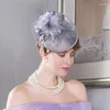 Berets British Ladies Hat For Wedding Gray Party Formal Fascinator Cocktail Hats Women Dress Chapeau Fedora Sombreros Invierno