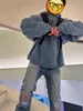 男性ERDピースパーカーフーディーレイクブルーウォッシュピュアコットンフード付きセータープリントフード付きルーズフーディーカップ
