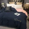 寝具セット灰色のピンクエジプトの綿の大型4/1ピース布団カバーベッドシート枕セットキルト