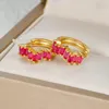 Pendientes de aro de moda chapados en oro redondo Huggie para mujer Acero inoxidable colorido Zirocn Piercing 2024 joyería de moda