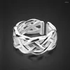 Cluster Ringe S Unregelmäßige Hohl 925 Sterling Silber Geometrische Ring Finger Weibliche Einfache Einzigartige Design Mode Einstellbar Schmuck Geschenk