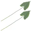 Decorative Flowers 2pcs Artificial Plant Leaf Decors Desktop Vase Greenery Stems