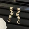 Boucles d'oreilles de créateur de luxe pour femmes, bijoux de charme rétro, cerceau en or, accessoires Vintage, cadeaux en forme de cœur 92