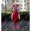 Wydajność urocza różowa maskotka Mascot Costume Halloween fantazyjna sukienka kreskówka strój postaci garnitur Karnawał Dorośli rozmiar urodzin strój na świeżym powietrzu