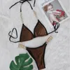 Strój kąpielowy bikini z kryszpieiący stroje kąpielowe push up up bikini letnie plażowe kostiumy kąpielowe Kobiety Kobiety Bather 240109