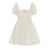 Бальные платья Bohe White Sweet Bow с V-образным вырезом для выпускного вечера принцессы женские с короткими рукавами-фонариками мини-элегантный вечерний сарафан летние женские