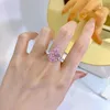 Cluster Rings Spring Qiaoer 925 Sterling Silver Water Drop Cut 10 17mm Pink High Carbon Diamond Gemstone Wedding Fine Jewelry Ring for Women