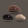 Bérets en métal chaîne béret chapeau pour femmes petit parfum casquette Vintage chapeaux filles automne hiver luxe Designer marque élégant