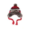 FS 2024 hiver laine trappeur Bomber chapeaux pour hommes femmes en plein air chaud neige oreillette chapeau avec pompon de fourrure rouge coupe-vent casquette russe 240108