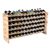 Nieuw houten wijnrek voor 72 flessen, stapelbare opslag, 6 niveaus, displayplanken7715305