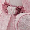 Robes de fille enfants robe de bal manches cape rose costume cérémonie mariage robe de bal courte enfants 1 er anniversaire robes de princesse avec veste 2024