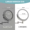 8 Inch Wall Mounted Bathroom Mirror Adjustable LED Makeup Mirror 10X Magnifying Touch Vanity Cosmetic Mirrors with Light 240108