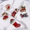 Brooches Christmas Brooch Pins For Women Men Rhinestone Crystal Jewelry Gifts ChristmasTree Santa Claus Jingle Bells Reindeer Broochs