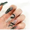 False Nails Misskitty Handmade Press-on Ancient Style Simulated Snakes Peace Mid-Length Ink Painting Na