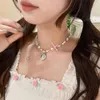 Pendant Necklaces Trend Elegant Kpop Heart Necklace Star Crystal Metal Silver Color Multi-layered For Women Jewelry Gift