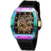 Wanghong Miller même bande de silicone fond transparent montre mécanique automatique hommes wanghong seau à vin fashion12