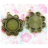 Charms 20pcs 20mm Inner Size Antique Bronze Plated Blank Base Setting Tray Pendants Diy Accessories