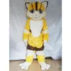 Schattige gele husky vossen mascotte kostuums kerst strip karakter outfit pak personage carnaval kerstmas Halloween volwassenen maat verjaardagsfeestje buitenoutfit