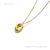 designer jewelry necklace choker womens necklace love jewelry gold pendant dual ring stainless steel jewlery fashion oval interlocking rings Clavicular chain