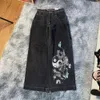 JNCO Hommes Jnco Jeans pour Y2k Streetwear Hip Hop Gants de Boxe Imprimé Graphique Baggy Pantalon Noir Hommes Femmes Harajuku Gothique Pantalon Large 363