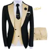 Chegada Terno Masculino Slim Fit Blazers Bola E Ternos Do Noivo Para Homens Boutique Moda Casamento Jaqueta Colete Calças 240108