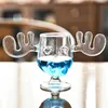 Şarap Gözlükleri Yaratıcı Elk Cam Kupası Yüksek Borosilikat Sevimli Ren Geyiği Kupası Zenci Şarap Bira Suyu Süt Gözlükleri Noel lüks Hediye YQ240109